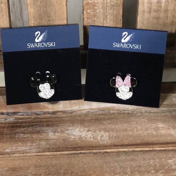New Swarovski Mickey and Minnie Lapel Pins - Picture 7 of 10